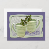 Miss Sie zwei grüne Tasse Minze Sprigs Foto Custom Postkarte (Vorne/Hinten)