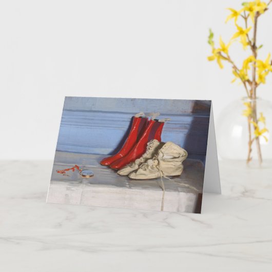 Miss Simpsons Stiefel | William Nicholson Karte (Gelbe Blume)