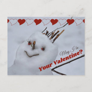 Miss Snowman in Liebe CC1199 Funny Valentine Postkarte