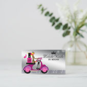 Miss Socialite Nail Salon Scooter Girl Fashion Visitenkarte (Stehend Vorderseite)