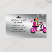 Miss Socialite Nail Salon Scooter Girl Fashion Visitenkarte (Rückseite)