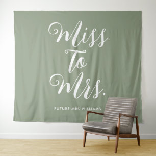 Miss to Mrs Banner Moderne Bridal Shower Dekoratio Wandteppich