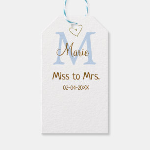 MISS TO MRS. BRAUTPARTY MONOGRAMM HERZ NAME GESCHENKANHÄNGER