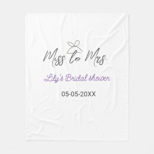 Miss to Mrs Brautparty Namen Datum Jahr Bogen Fleecedecke