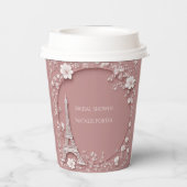 Miss to Mrs Brautparty Paris Eiffelturm Rosa Pappbecher (Rückseite)