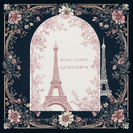 Miss to Mrs Brautparty Paris Shabby-Chic-Torbogen Einladung