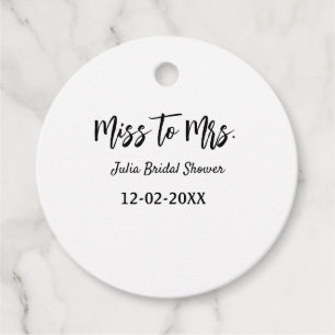 Miss to Mrs Brautparty stilvoll einfach Name einfü Geschenkanhänger