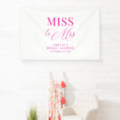 Miss to Mrs Bridal shower elegant pink backdrop Banner (InSitu)