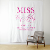 Miss to Mrs Bridal shower elegant pink backdrop Wandteppich (Beispiel)