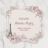 Miss to Mrs Bridal Shower Paris Eiffel Tower Flora Geschenkanhänger (Rückseite)