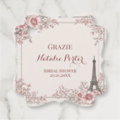 Miss to Mrs Bridal Shower Paris Eiffel Tower Flora Geschenkanhänger (Vorderseite)