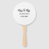 Miss to Mrs bridal shower stylish simple add name Fächer (Rückseite)
