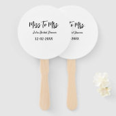 Miss to Mrs bridal shower stylish simple add name Fächer (Vorne und Hinten)