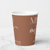 Miss To Mrs Brown Boho Bohemian Bridal Shower Pappbecher (Links)