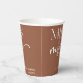 Miss To Mrs Brown Boho Bohemian Bridal Shower Pappbecher (Rechts)