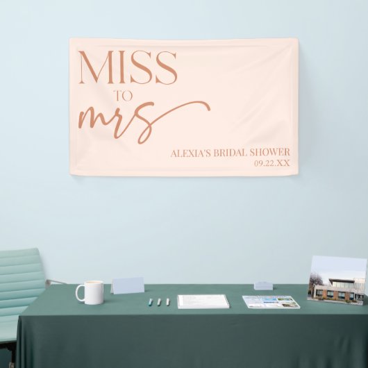 Miss To Mrs Brown Tan Boho Bohemian Bridal Shower Banner (Messeveranstaltung)