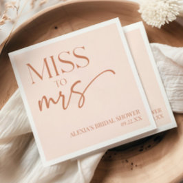 Miss To Mrs Brown Tan Boho Bohemian Bridal Shower Serviette