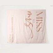 Miss To Mrs Brown Tan Boho Bohemian Bridal Shower Wandteppich (Vorderseite (Horizontal))