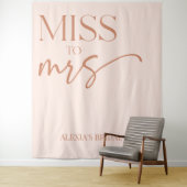 Miss To Mrs Brown Tan Boho Bohemian Bridal Shower Wandteppich (Beispiel)