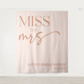 Miss To Mrs Brown Tan Boho Bohemian Bridal Shower Wandteppich (Vorderseite)