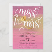 Miss To Mrs. Chic Brautparty Einladung (Vorderseite)