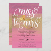 Miss To Mrs. Chic Brautparty Einladung (Vorne/Hinten)