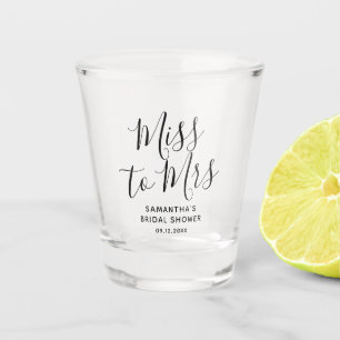 Miss to Mrs Einfache Elegante Chic Brautparty Schnapsglas
