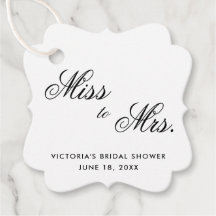 Miss to Mrs Elegante schwarze und weiße Bridal Sho