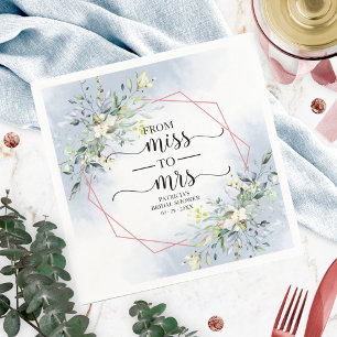 Miss to Mrs Greenery Geometrische Brautparty Servi Serviette