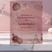 Miss to Mrs Paris Bridal Shower Eiffel Tower Chic Acrylschild