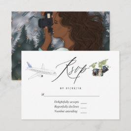 Miss To Mrs Travel Brautparty RSVP Karte