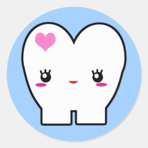 Miss Tooth Runder Aufkleber