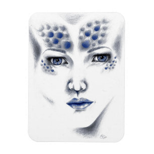 Miss Universe Beautiful Alien Woman Original Art Magnet