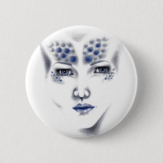 Miss Universe Lovely Alien Woman Original Art Button (Vorderseite)