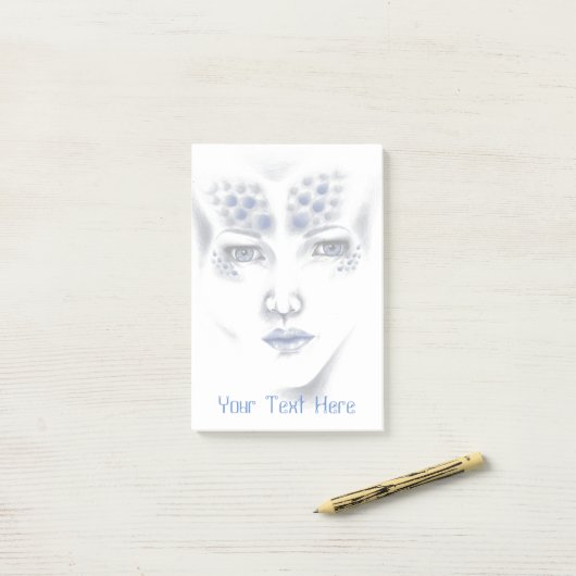 Miss Universum Alien Lady Original Art Sticky Noti Post-it Klebezettel (Auf Schreibtisch)