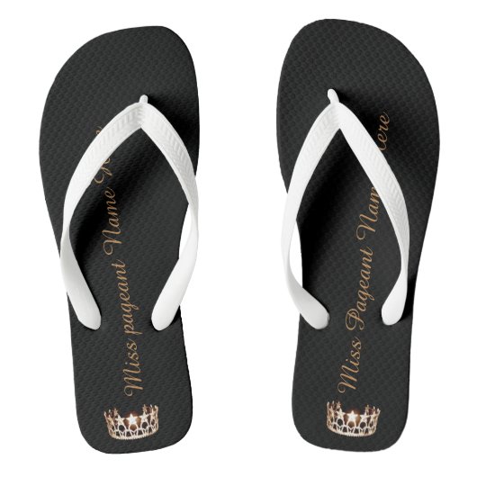 Miss USA Adult Custom Crown White Flip Flops Badesandalen (Fußbett)