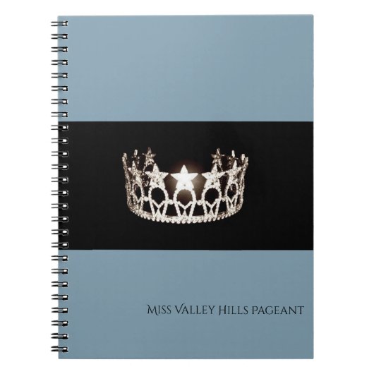 Miss USA Baby Blue Crown Notebook - Individuelle N Notizblock (Vorderseite)