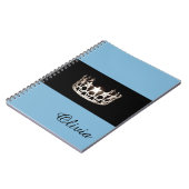 Miss USA Baby Blue Crown Notebook - Individuelle N Notizblock (Linke Seite)