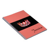 Miss USA Coral Crown Notebook - Individuelle Name Notizblock (Rechte Seite)