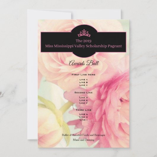 Miss USA Crown Peonies Awards Ball Programm (Vorderseite)