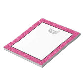 Miss USA Crown Pink Glitzer Notepad Notizblock (Rotiert)