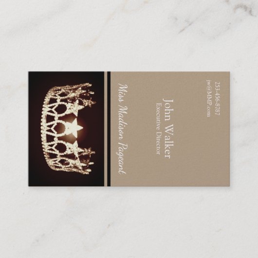 Miss USA Gold Crown Business Cards Visitenkarte (Vorderseite)