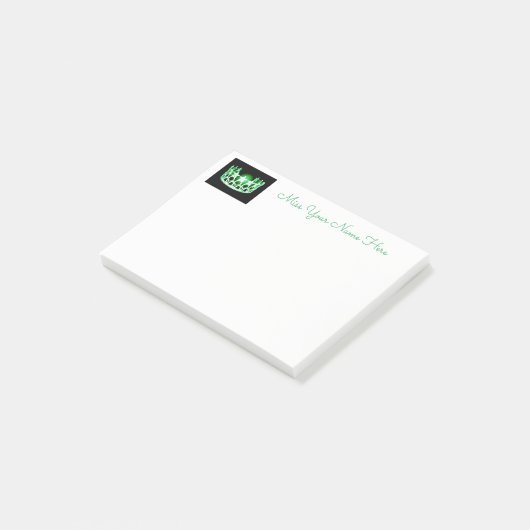 Miss USA Green Crown Post-it-Notes Post-it Klebezettel (angewinkelt)