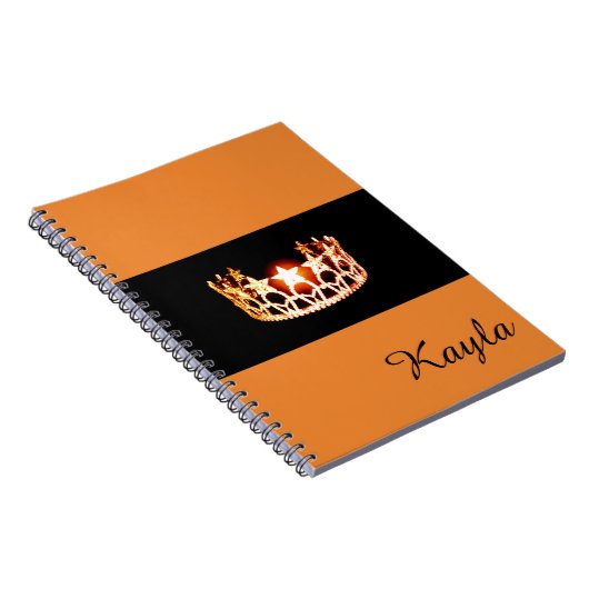 Miss USA Orange Crown Notebook - Individuelle Name Notizblock (Rechte Seite)