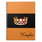 Miss USA Orange Crown Notebook - Individuelle Name Notizblock (Vorderseite)