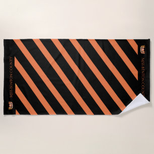 Miss USA Orange Stripe Aquamarin Crown Beach Handt Strandtuch