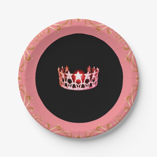Miss USA Pink Coral Crown 7" Teller (Vorderseite)