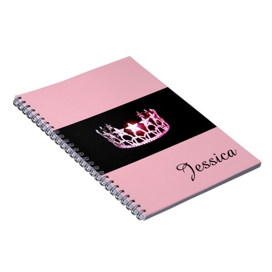 Miss USA Pink Crown Notebook - Individuelle Name Notizblock (Rechte Seite)
