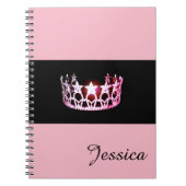 Miss USA Pink Crown Notebook - Individuelle Name Notizblock (Vorderseite)