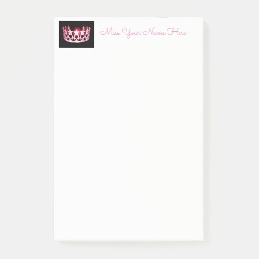 Miss USA Pink Crown Post-it-Notes Post-it Klebezettel (Vorderseite)